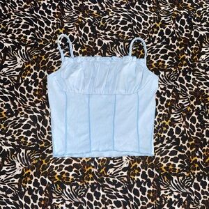 Light Blue Ruched Bust Cami Top